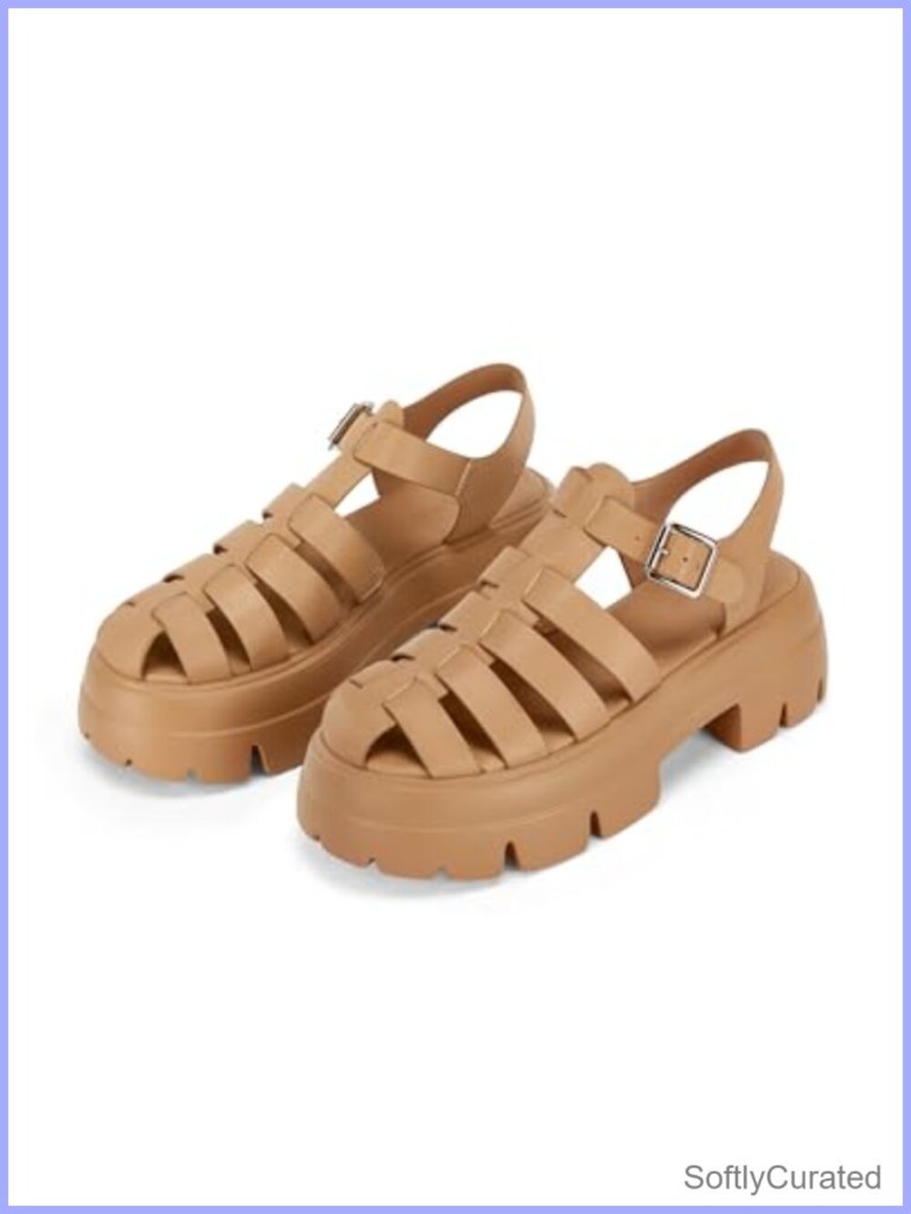 Coutgo Womens Platform Chunky Heels Gladiator Ankle Strap Lug Sole Sandals